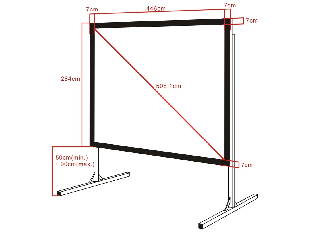 Multibrackets M Fast-fold - Heijastusnäyttö - 200 tuuma (508 cm) - 16:10 - Matte White - musta