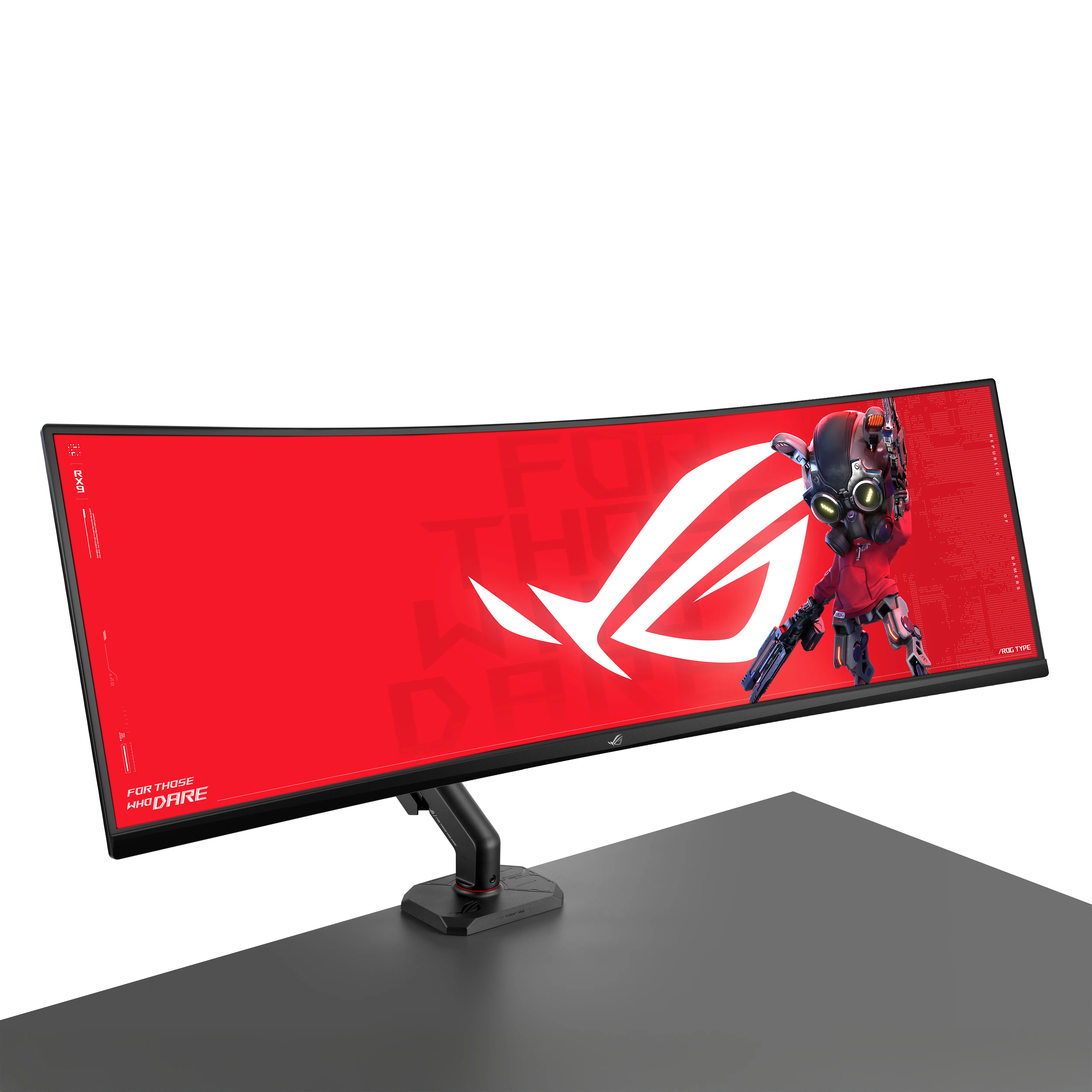 ASUS ROG Ergo AAS01R Monitor Arm, for 1 monitor, up to 49", with gas spring, 13.5kg, VESA 100x100, Black