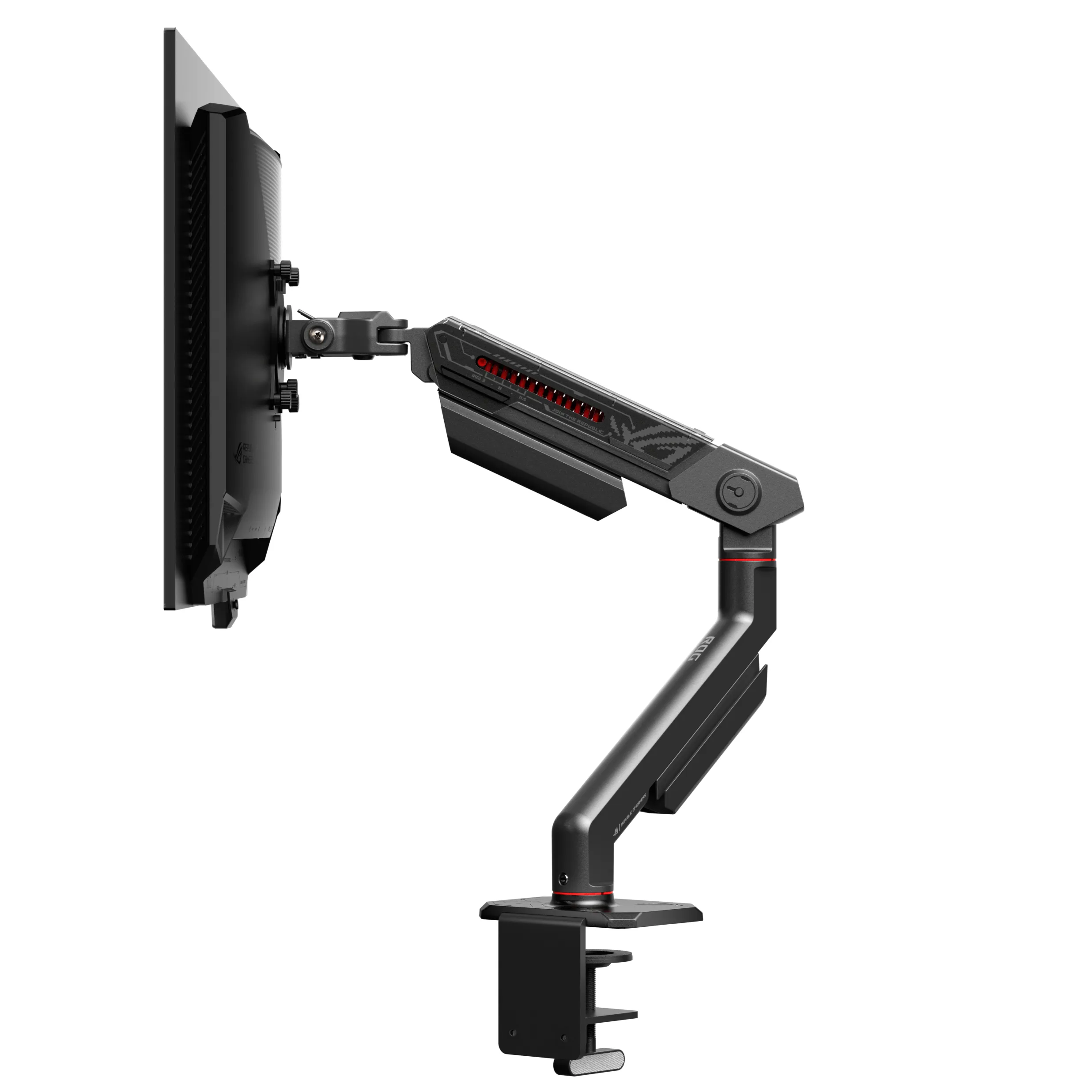 ASUS ROG Ergo AAS01R Monitor Arm, for 1 monitor, up to 49", with gas spring, 13.5kg, VESA 100x100, Black