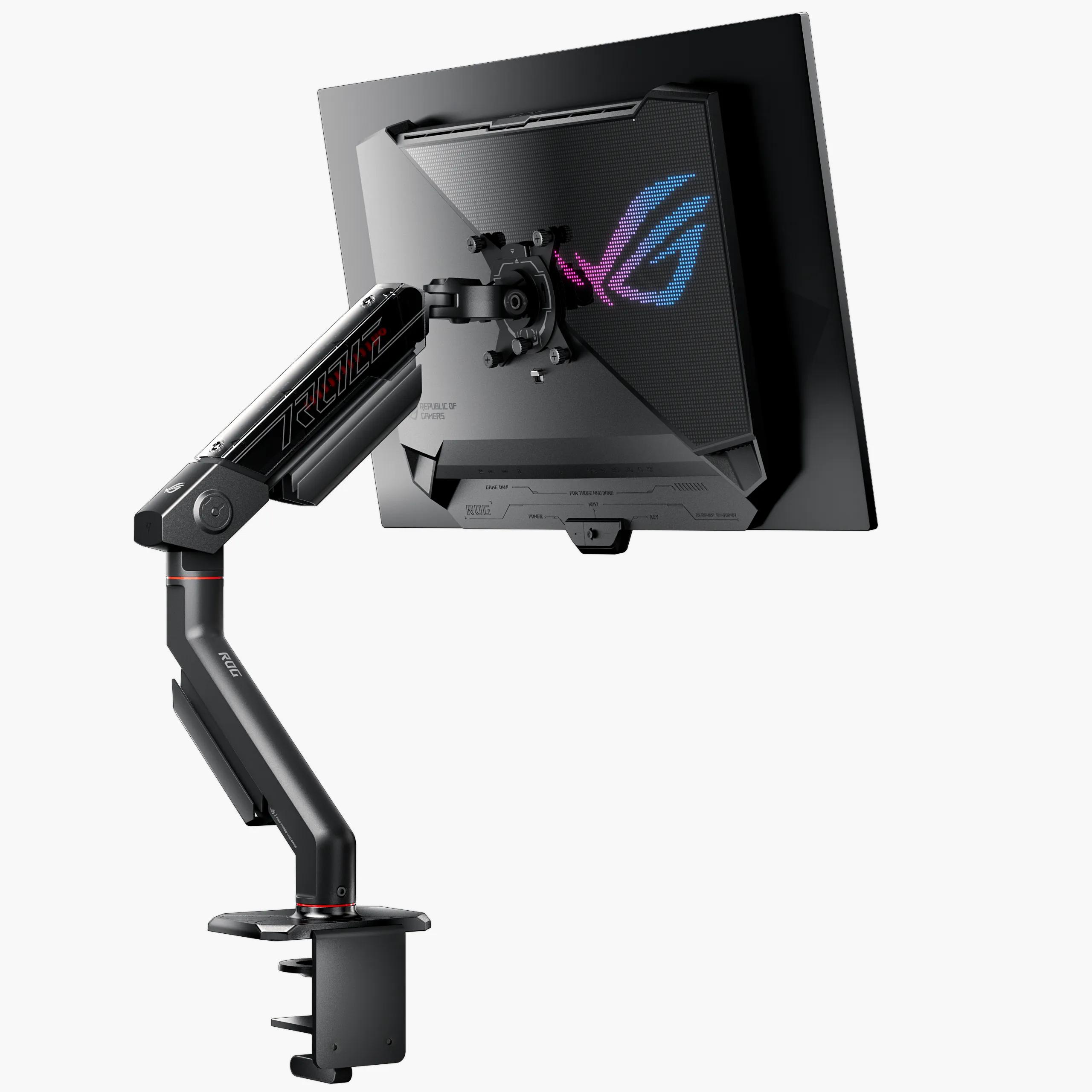 ASUS ROG Ergo AAS01R Monitor Arm, for 1 monitor, up to 49", with gas spring, 13.5kg, VESA 100x100, Black