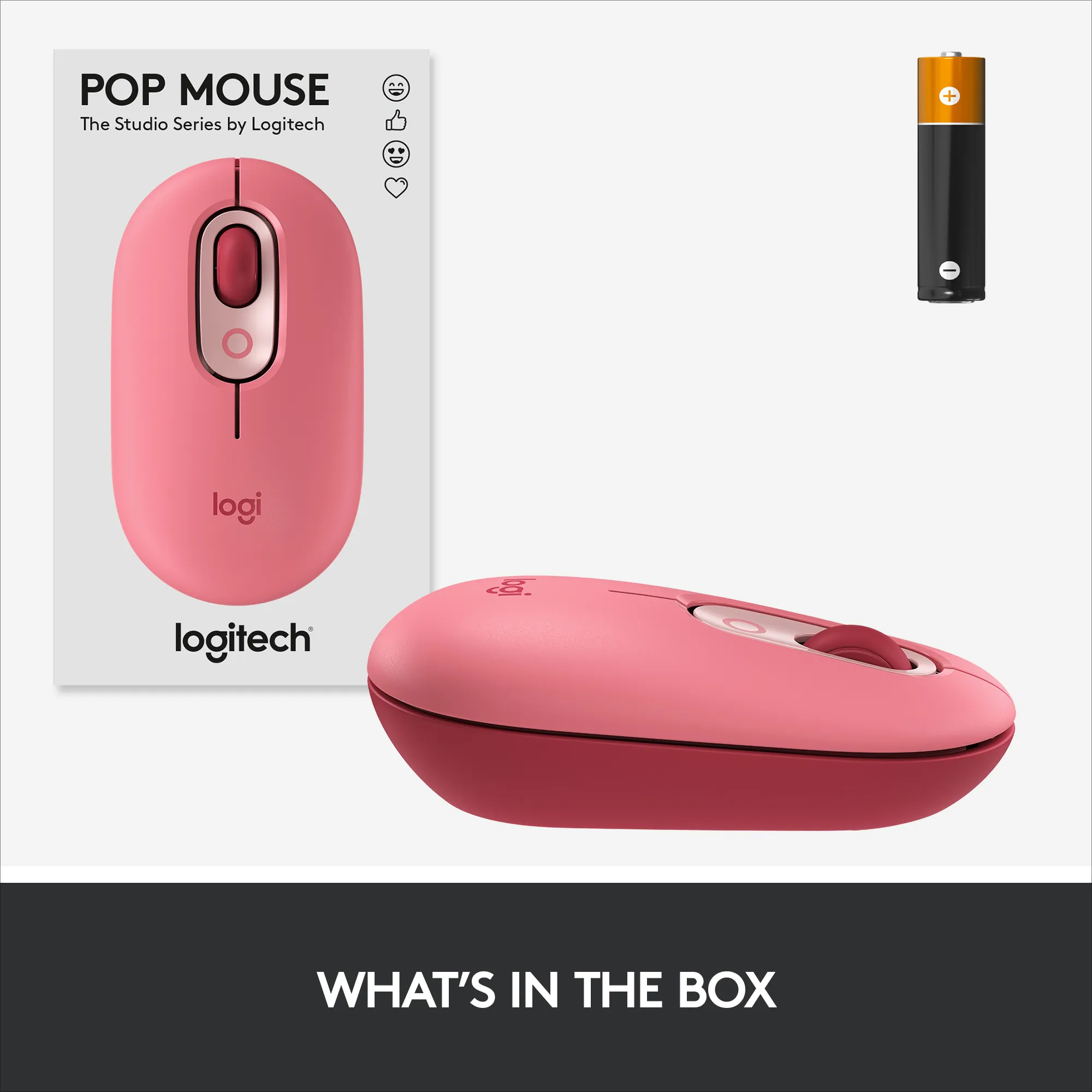 Logitech POP - wireless mouse, Heartbreaker Rose