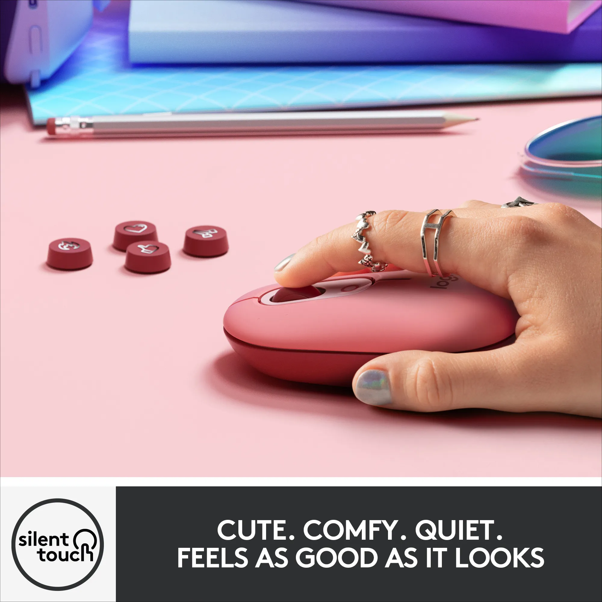 Logitech POP - wireless mouse, Heartbreaker Rose