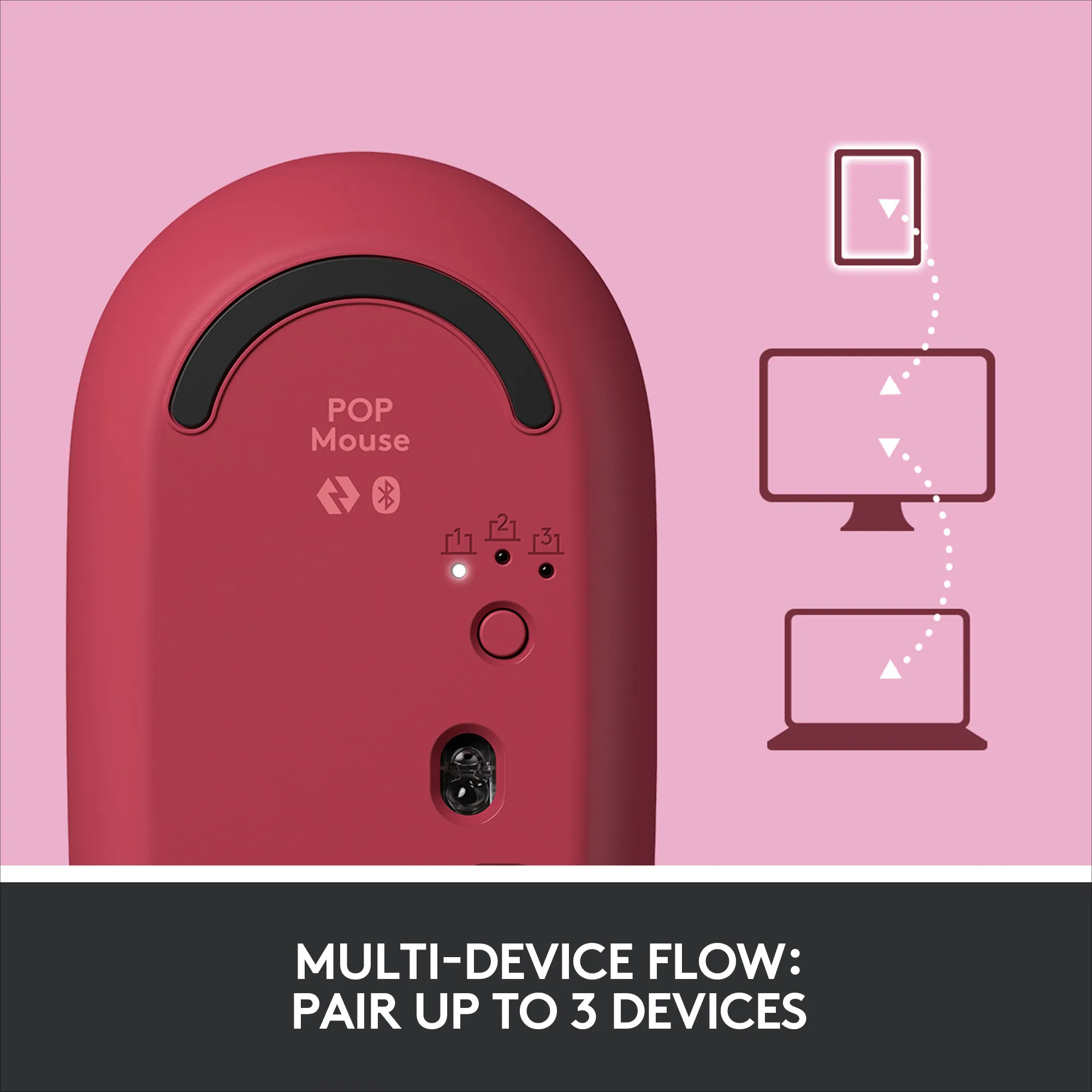 Logitech POP - wireless mouse, Heartbreaker Rose