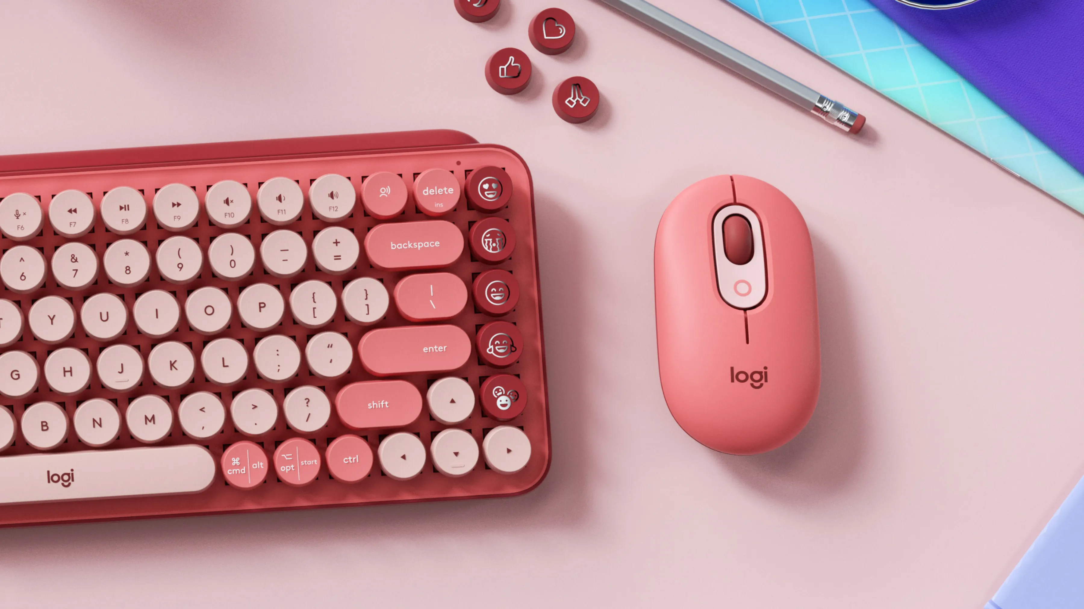 Logitech POP - wireless mouse, Heartbreaker Rose