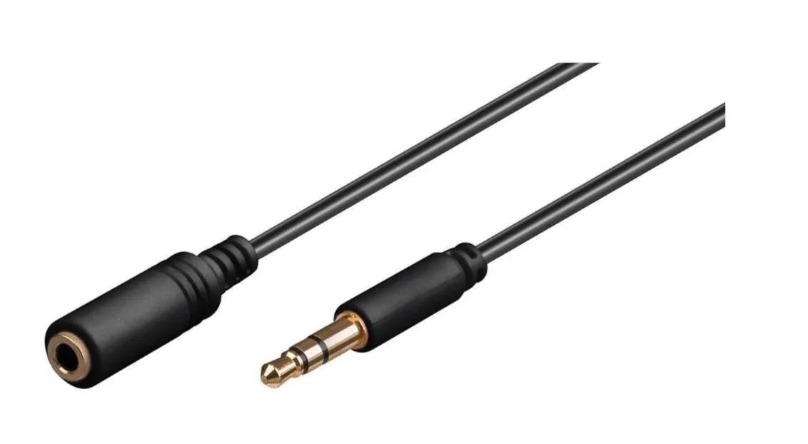 MicroConnect 3.5mm - audio cable, male/female, 2 m, Black