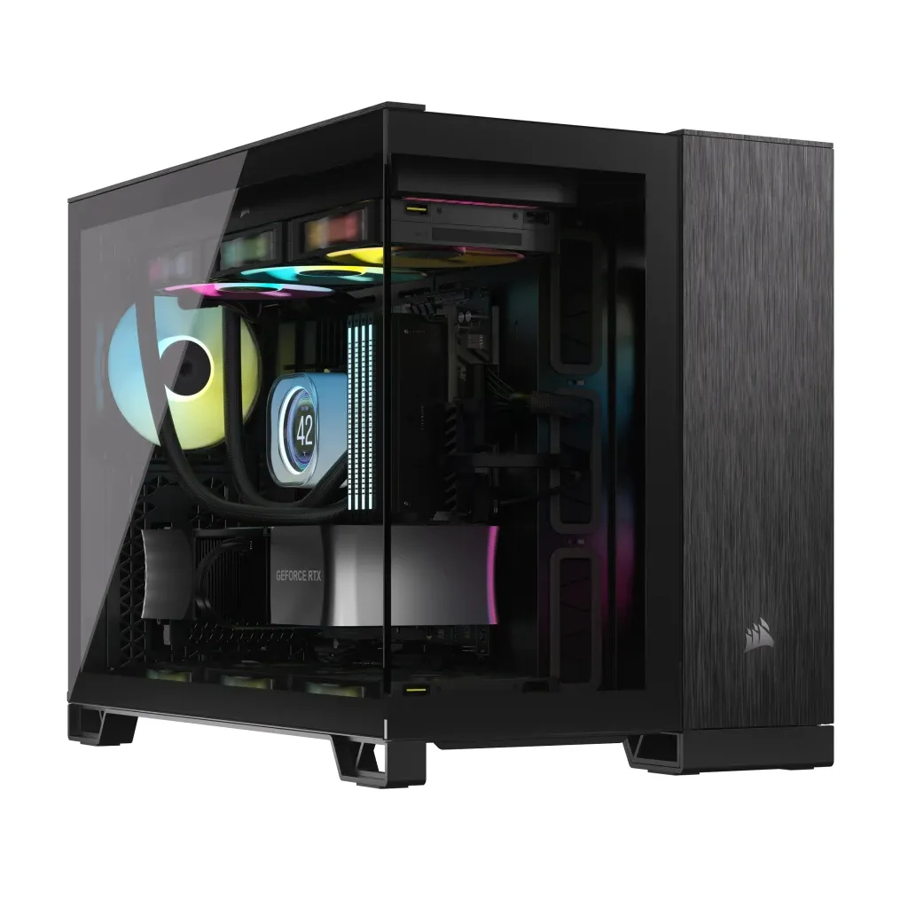 Corsair 2500X Dual Chamber - mATX case, black obsidian aluminum