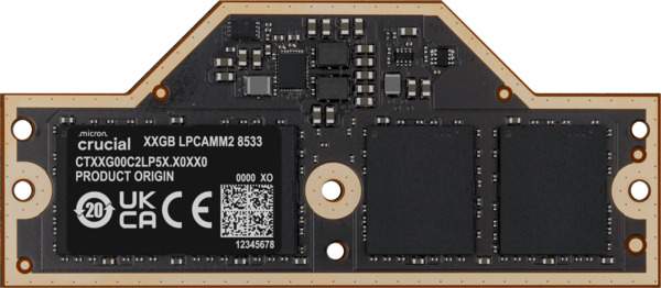 Crucial LPCAMM2 32GB (1 x 32GB) LPDDR5 8533 MHz Memory