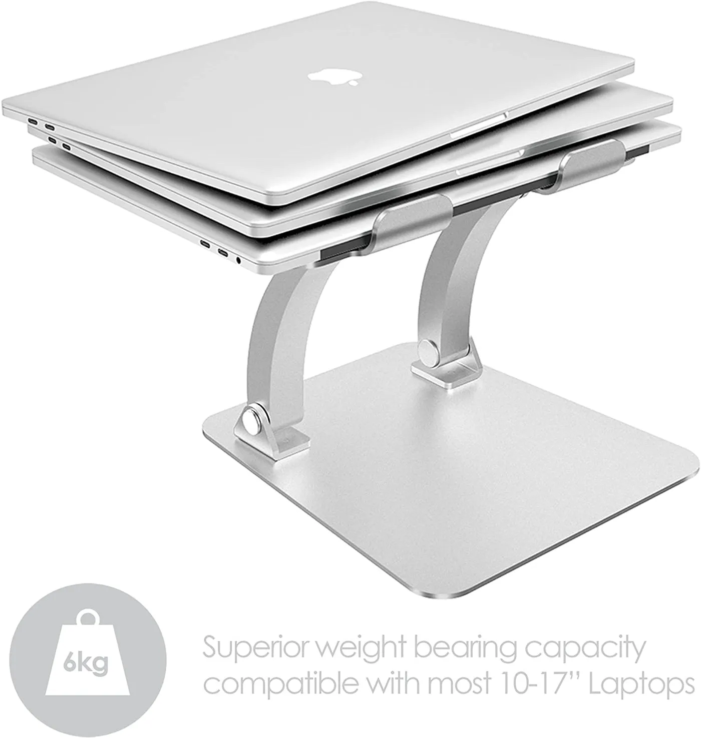 DESIRE2 Deskstand Dual Pivot Riser Adjustable Aluminum Silver