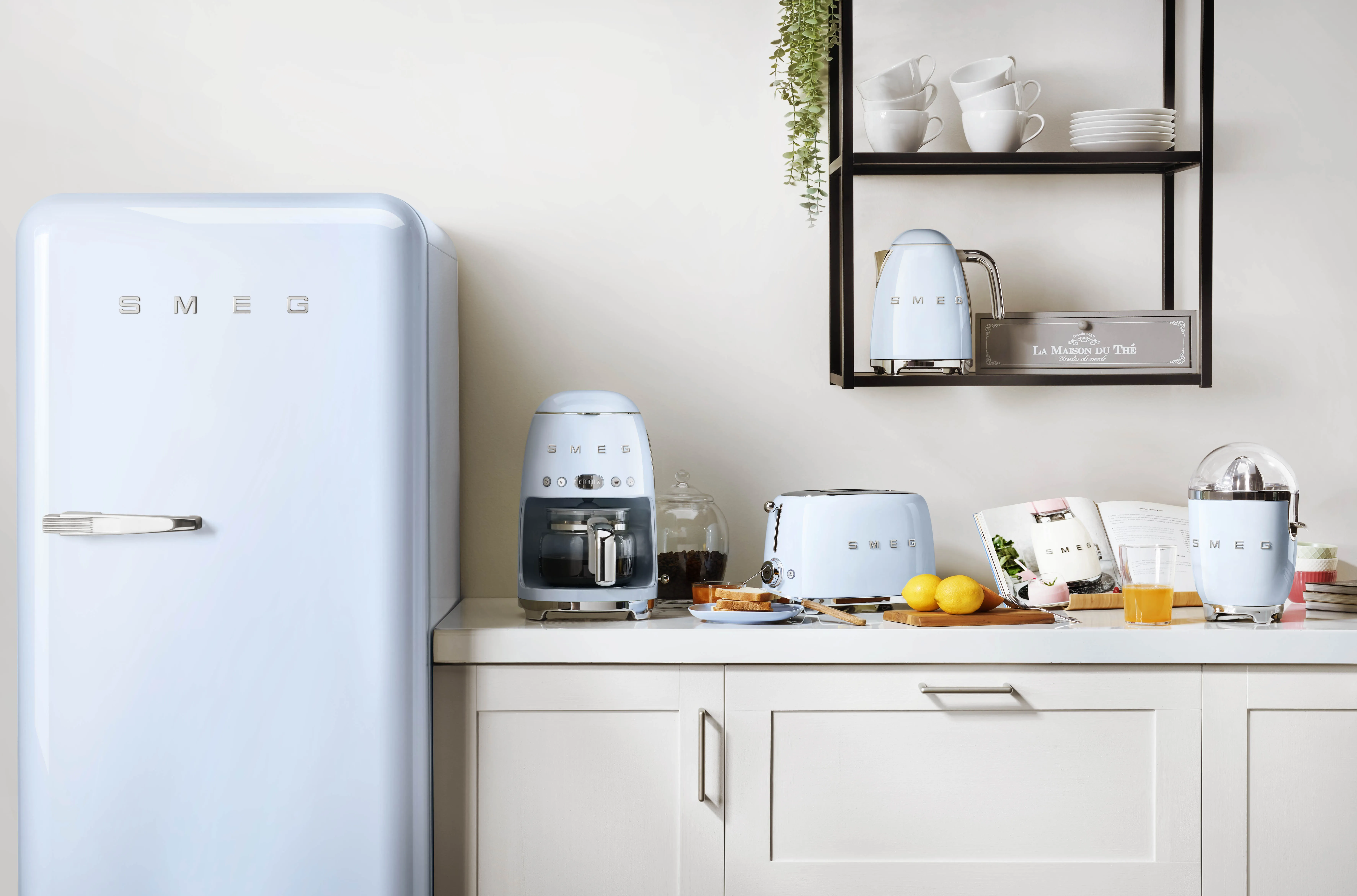 Smeg 50's Style DCF02PBEU - kaffebryggare, Bl&aring;