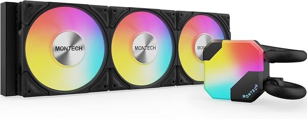 Montech HyperFlow 360mm ARGB Liquid Cooler, Black / White
