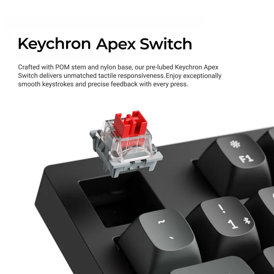 Keychron K10 Ultra 8K Wireless Mechanical Keyboard, Apex Red, Black and Silver