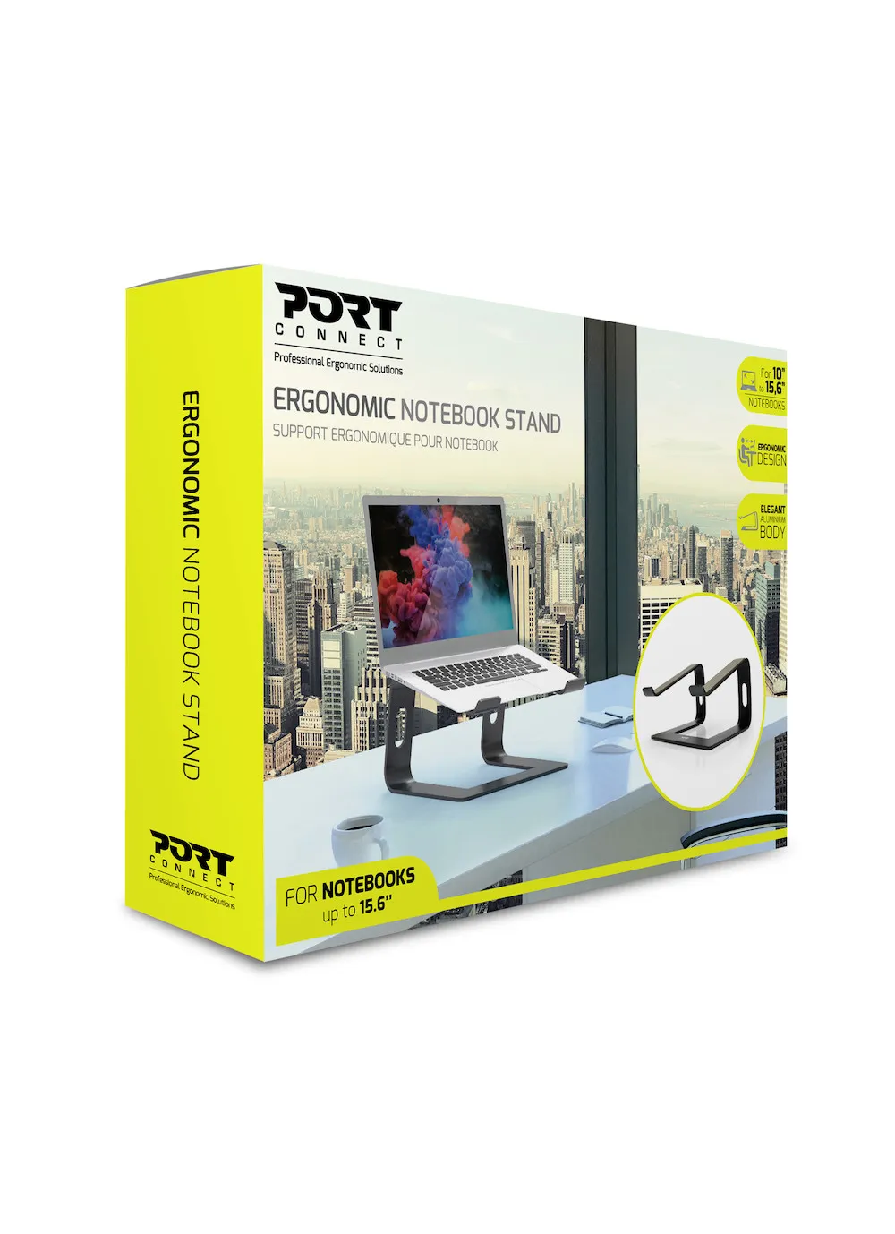 Port Designs Ergonomic Laptop/Notebook Stand Aluminium