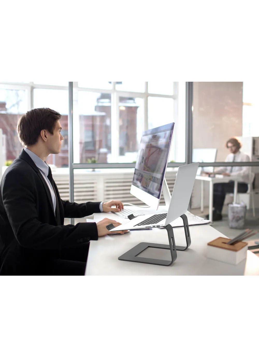 Port Designs Ergonomic Laptop/Notebook Stand Aluminium