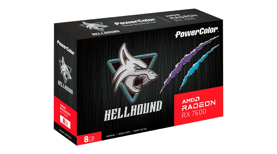 Powercolor Radeon RX 7600 HellHound  8 GB - Grafikkort