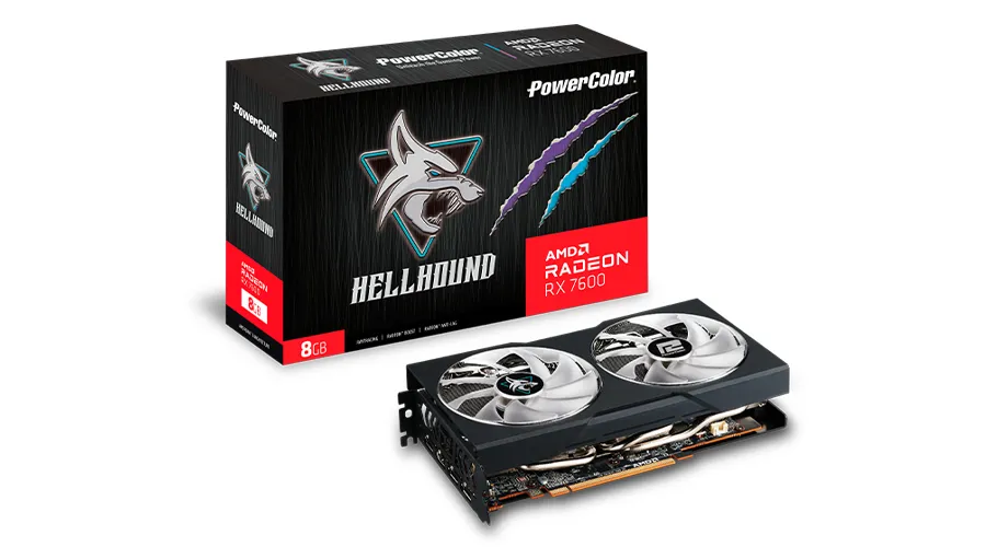 Powercolor Radeon RX 7600 HellHound  8 GB - Grafikkort