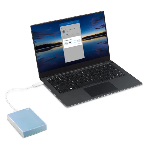 Seagate OneTouch Portable Password 2TB - external HDD, light blue