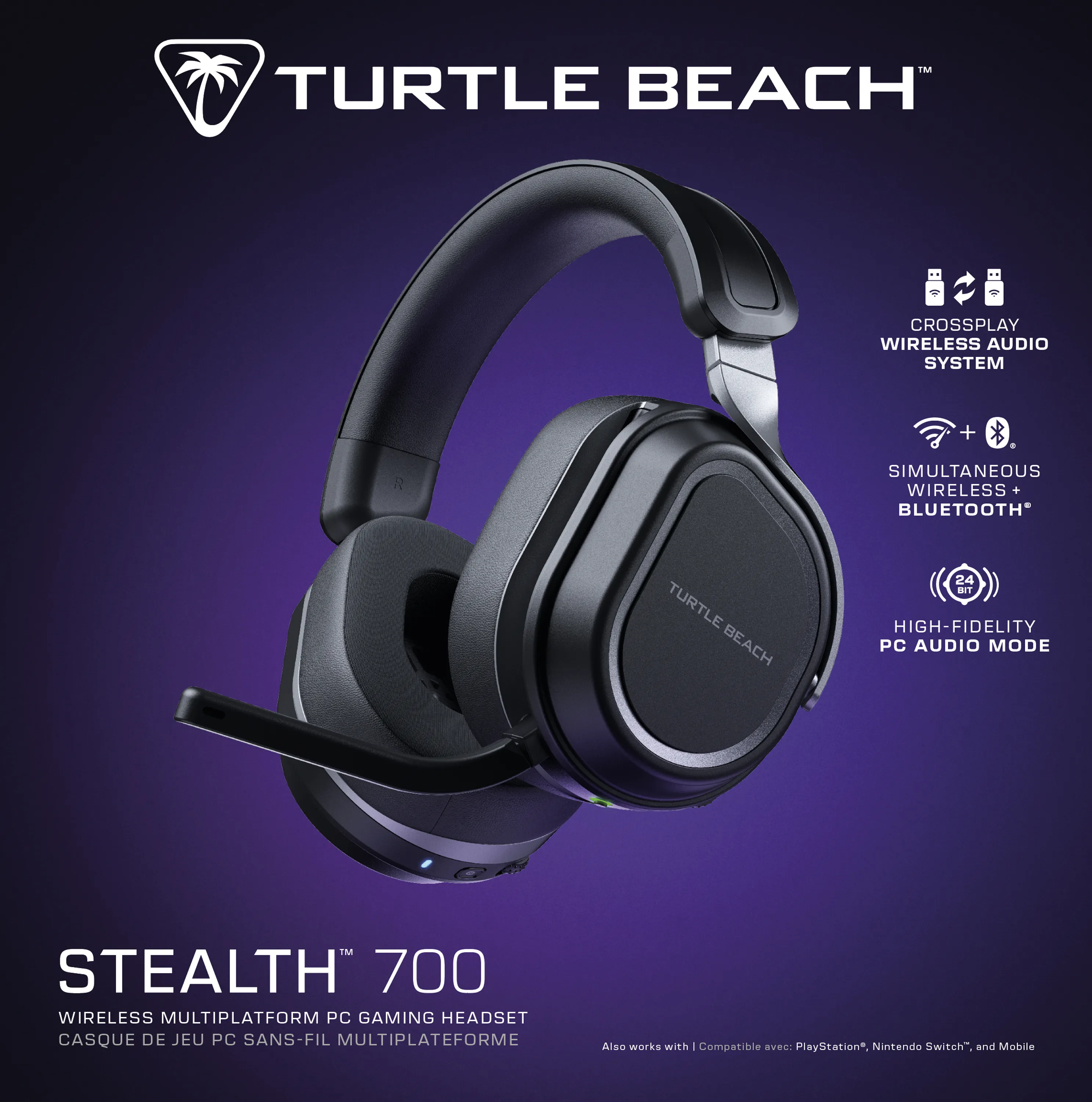 Turtle Beach Stealth 700 GEN 3 PC - tr&aring;dl&ouml;sa spelh&ouml;rlurar, svart