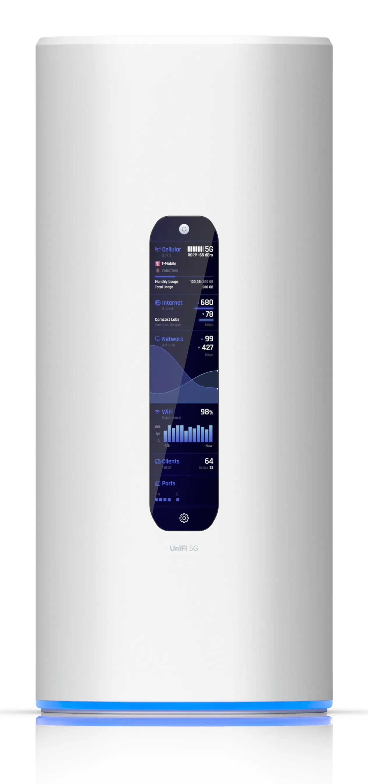 Ubiquiti UniFi Dream Router 5G Max -reititin, Wi-Fi 7, Tri-band, valkoinen