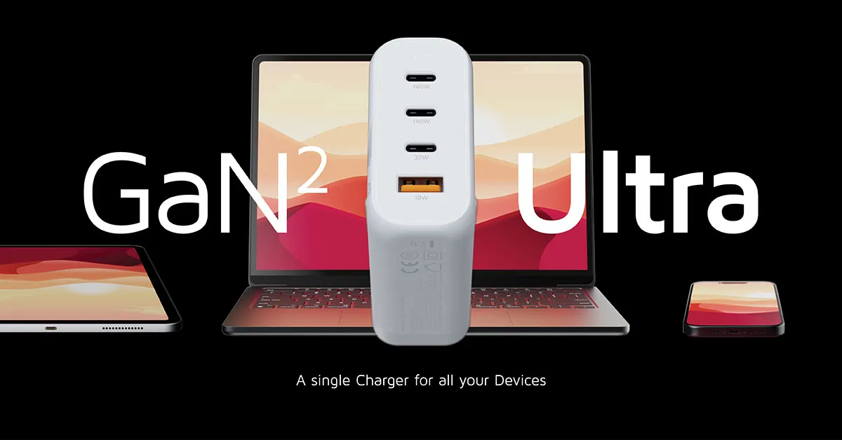 Xtorm 140W GaN2 Ultra Home Charger 3xUSB-C/USB-A - charger, White