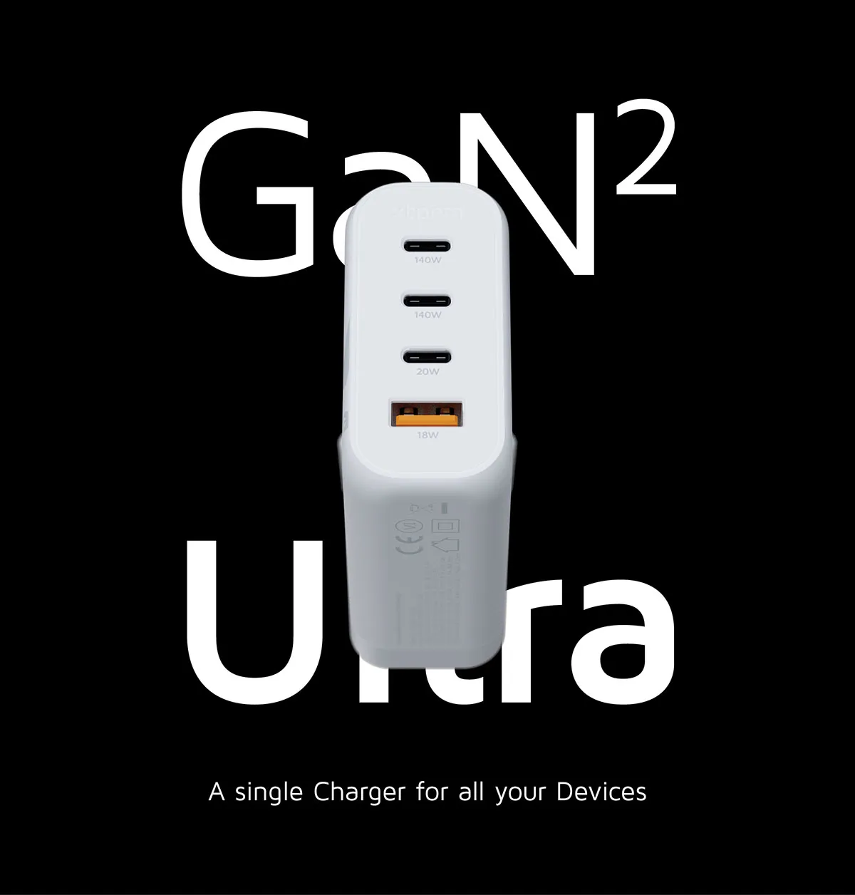 Xtorm 140W GaN2 Ultra Home Charger 3xUSB-C/USB-A - charger, White