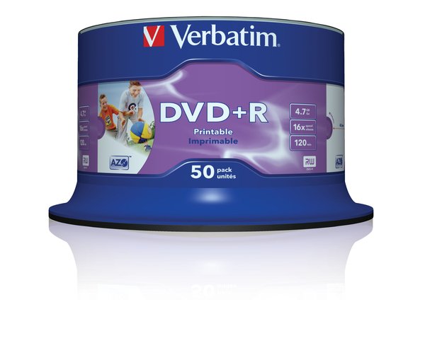 DVD+R 16X, Wide Printable, ID Brand (50)