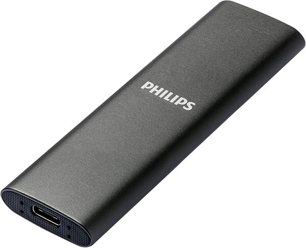 Philips Ultra Speed 500 GB extern SSD med USB-C, portabel, gr&aring;
