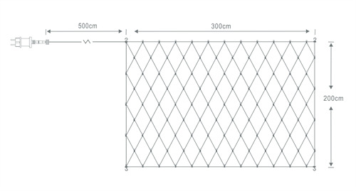 NORDIC HOME LED light net, for indoor/outdoor use, 300 x 200 cm