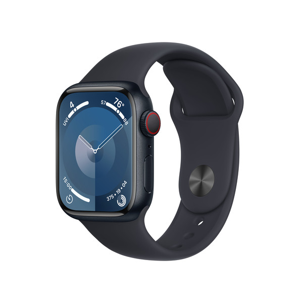 Apple Watch Series&nbsp;9 GPS + Cellular 41mm Midnight Aluminium Case with Midnight Sport Band - S/M