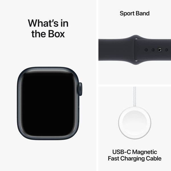 Apple Watch Series&nbsp;9 GPS + Cellular 41mm Midnight Aluminium Case with Midnight Sport Band - S/M