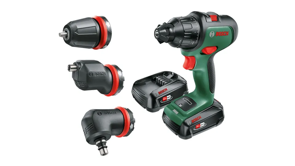 Bosch Cordless Impact Drill AdvancedImpact 18, with attachments (green/black, 2x Li-Ion battery 2.5Ah, case)