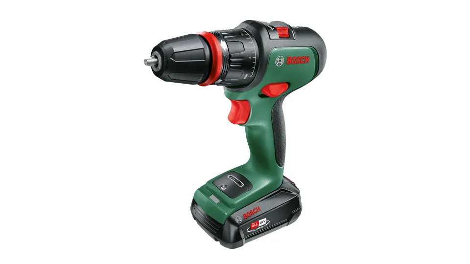 Bosch Cordless combi drill AdvancedImpact 18, with attachments (green/black, Li-ion battery 2.5Ah, case)