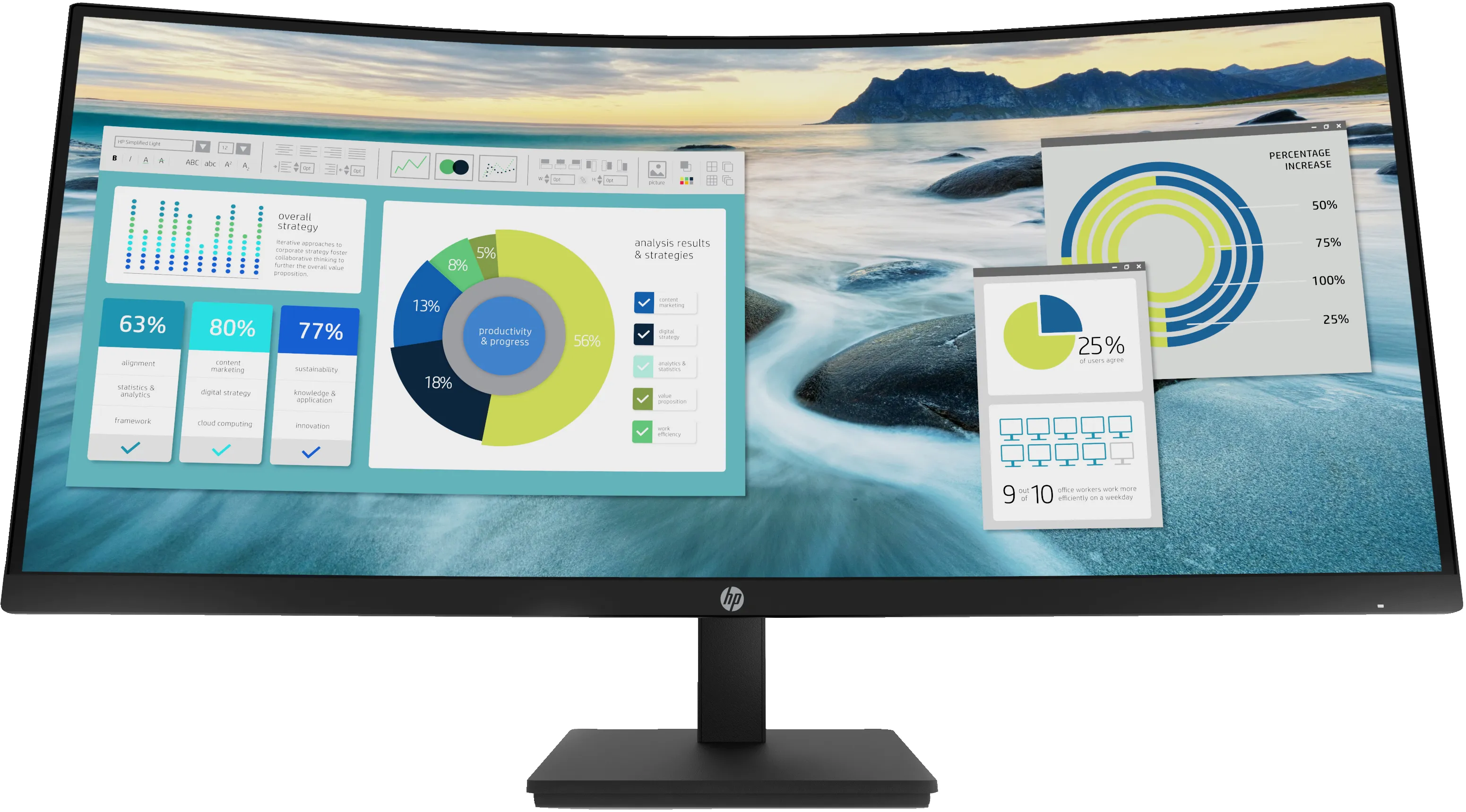 HP 34" P34hc G4, UWQHD, USB-C, VA - curved monitor