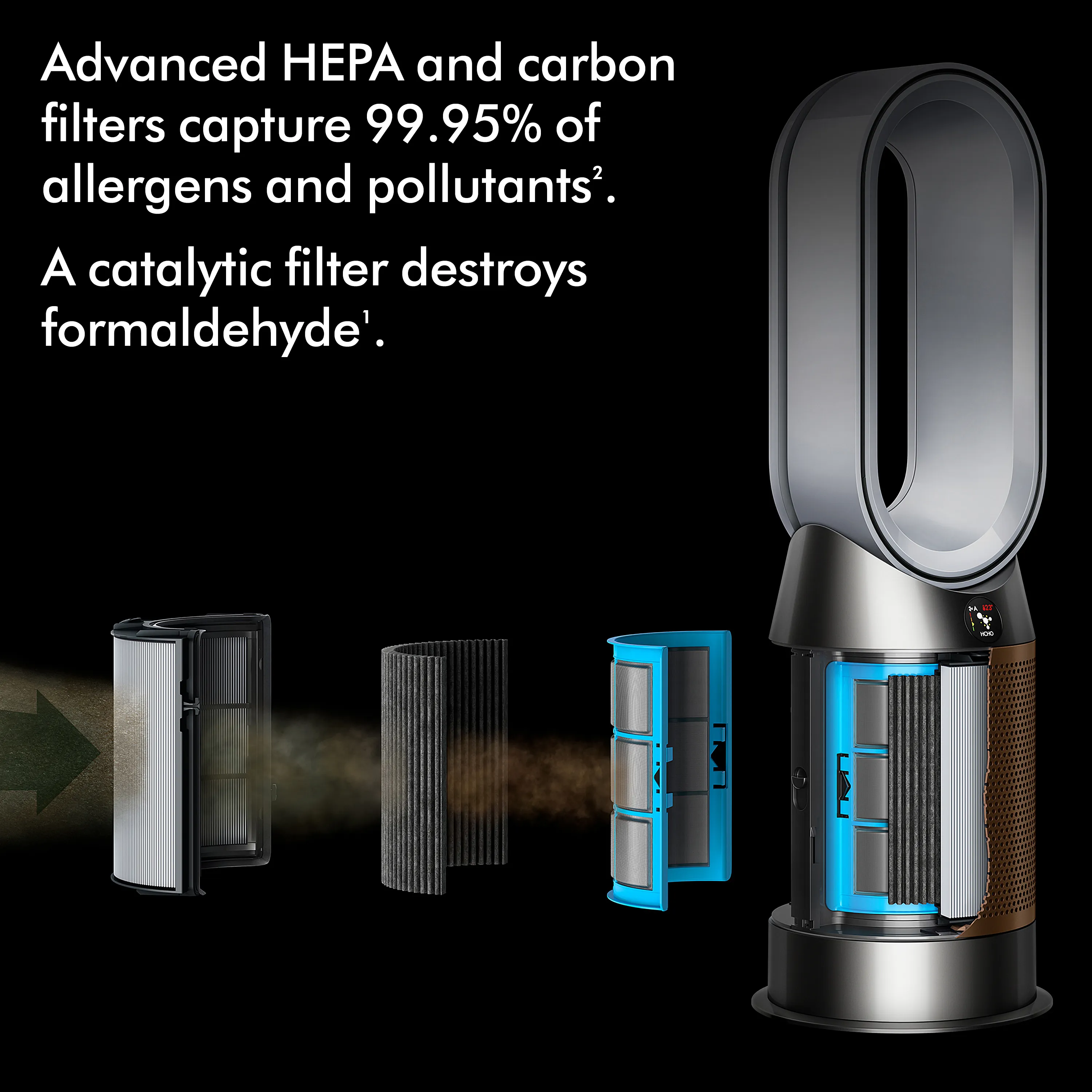 Dyson Purifier Hot+Cool Formaldehyde HP09 -ilmanpuhdistin, tuuletin &amp; l&auml;mmitin