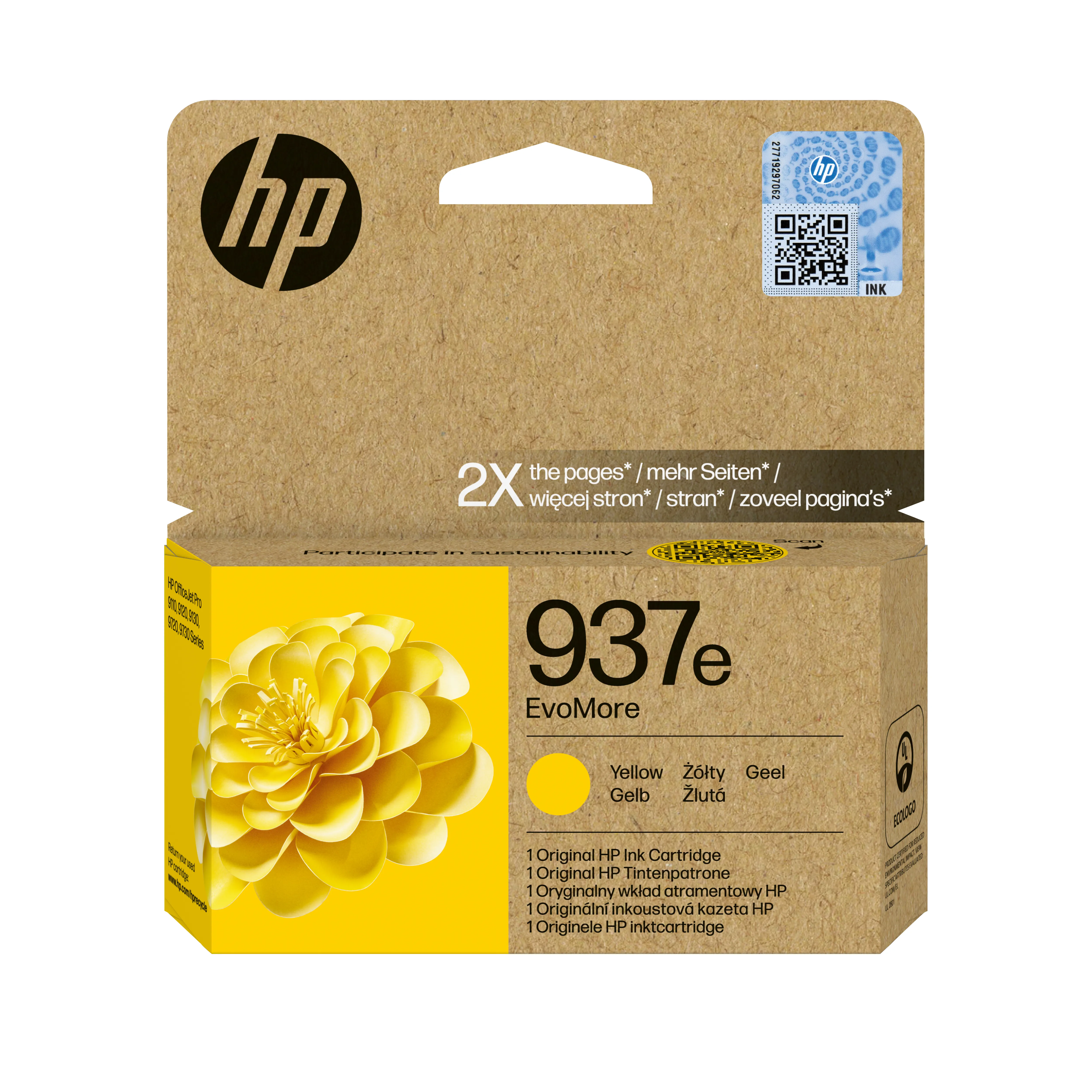 HP/InkHP 937e EvoMore YL Original Ink Ca
