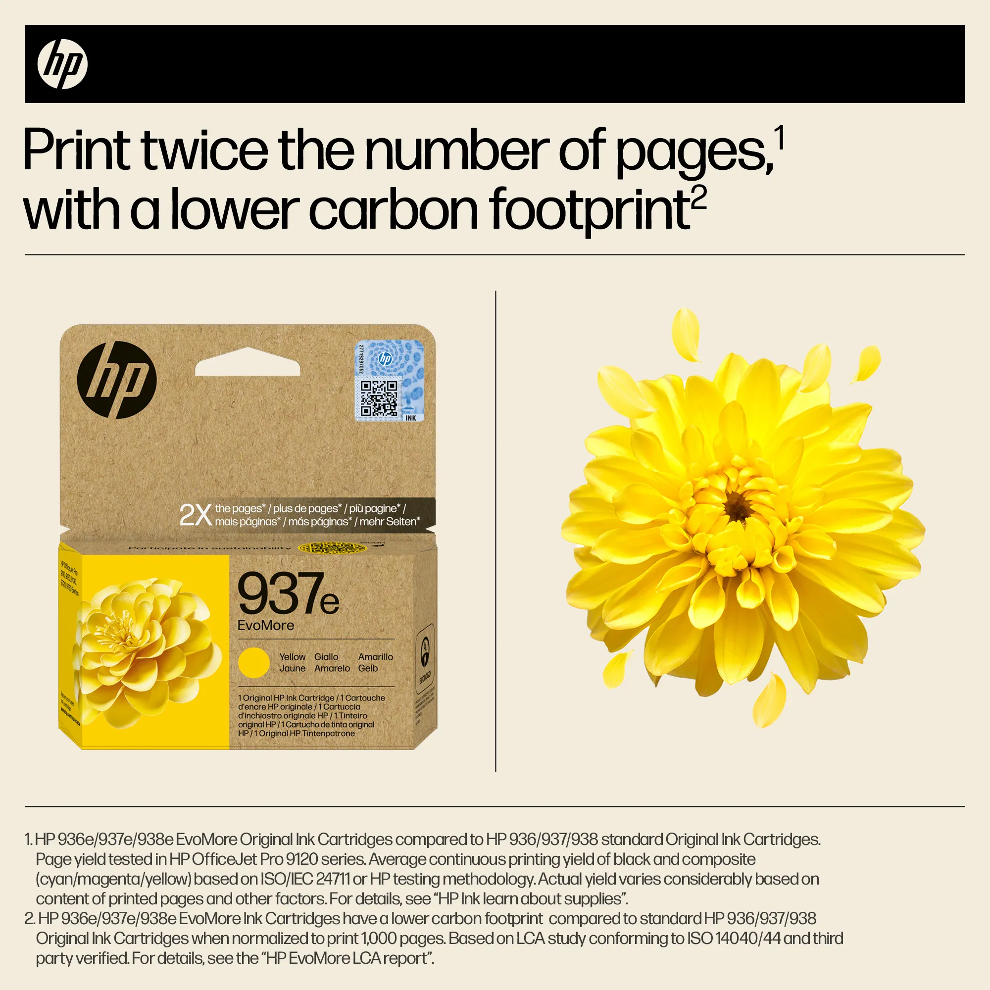 HP/InkHP 937e EvoMore YL Original Ink Ca