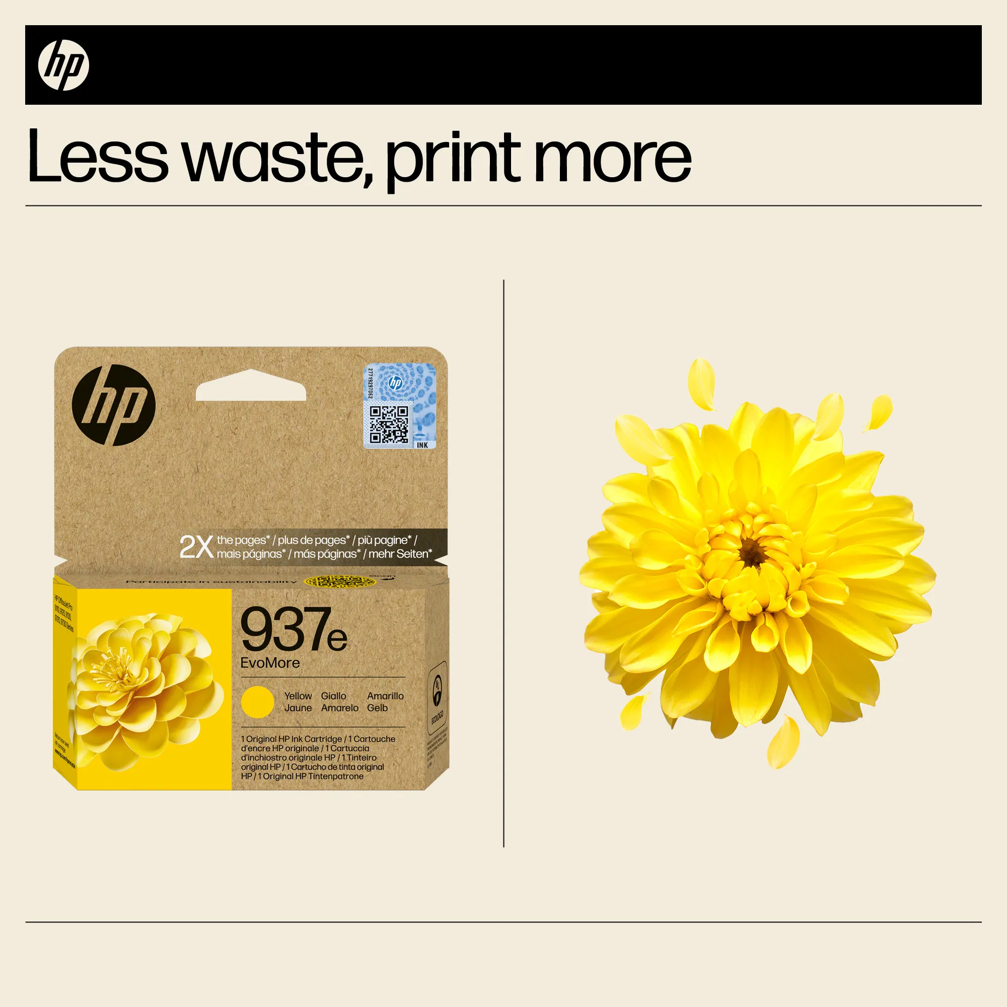 HP/InkHP 937e EvoMore YL Original Ink Ca