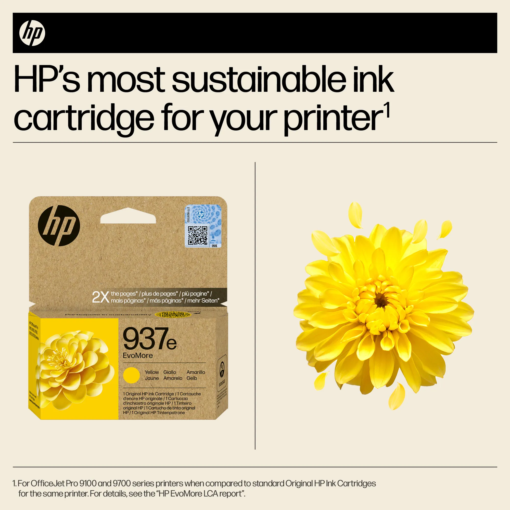 HP/InkHP 937e EvoMore YL Original Ink Ca