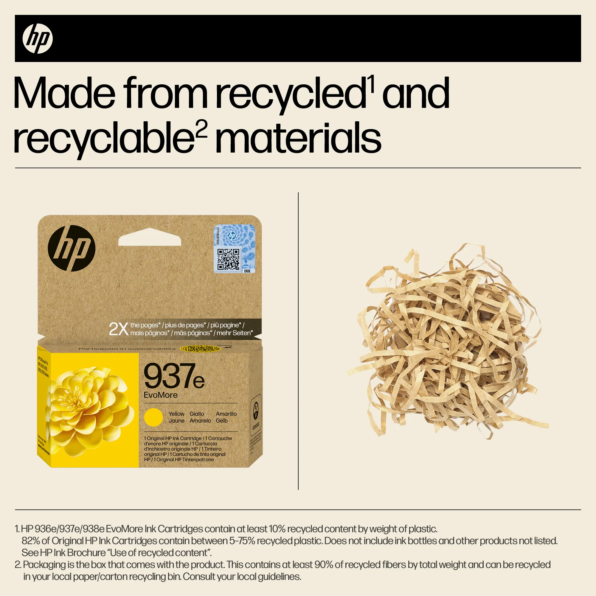 HP/InkHP 937e EvoMore YL Original Ink Ca
