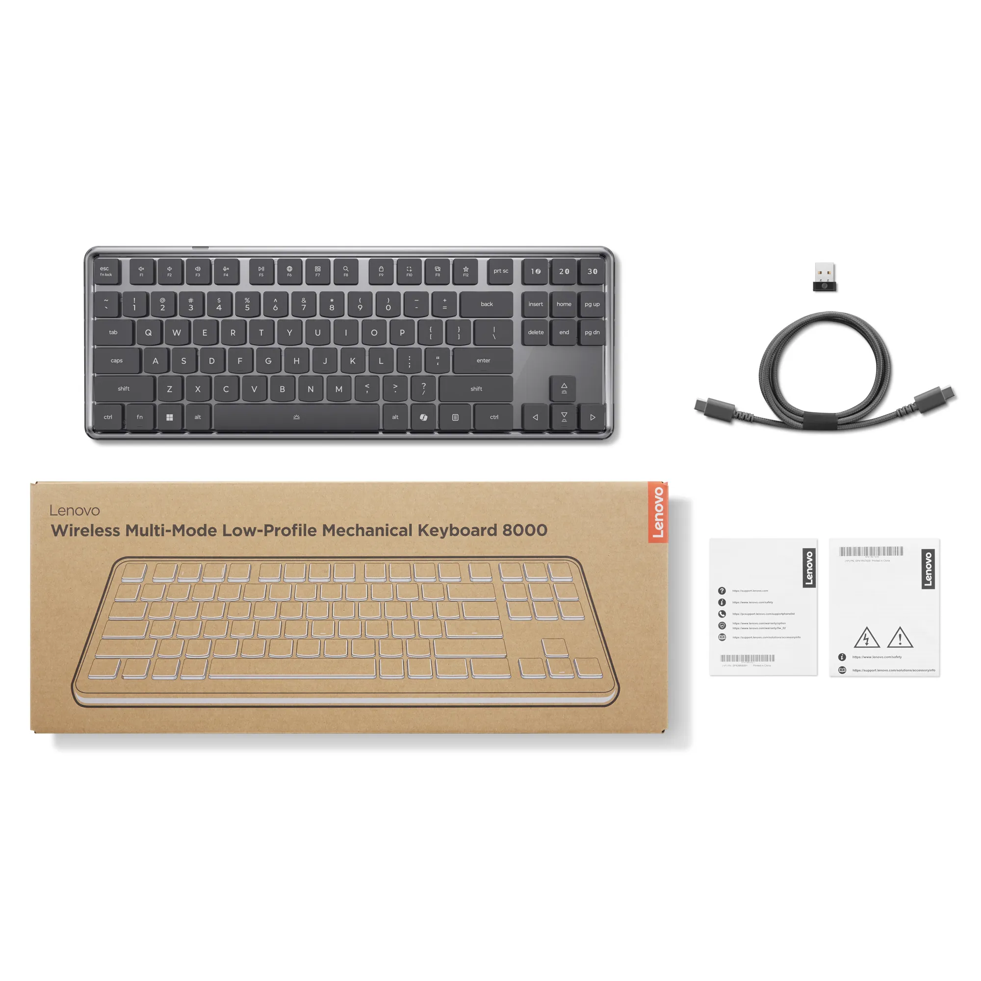 Lenovo Wireless Multi-Mode 8000 -mekaaninen n&auml;pp&auml;imist&ouml;, harmaa