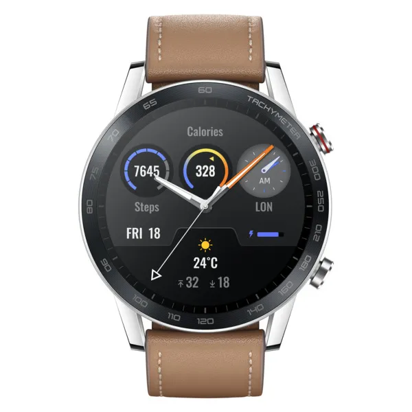 (Fyndh&ouml;rnan) Honor MagicWatch 2, 46mm, Leather Wristband - smartwatch, Flax Brown