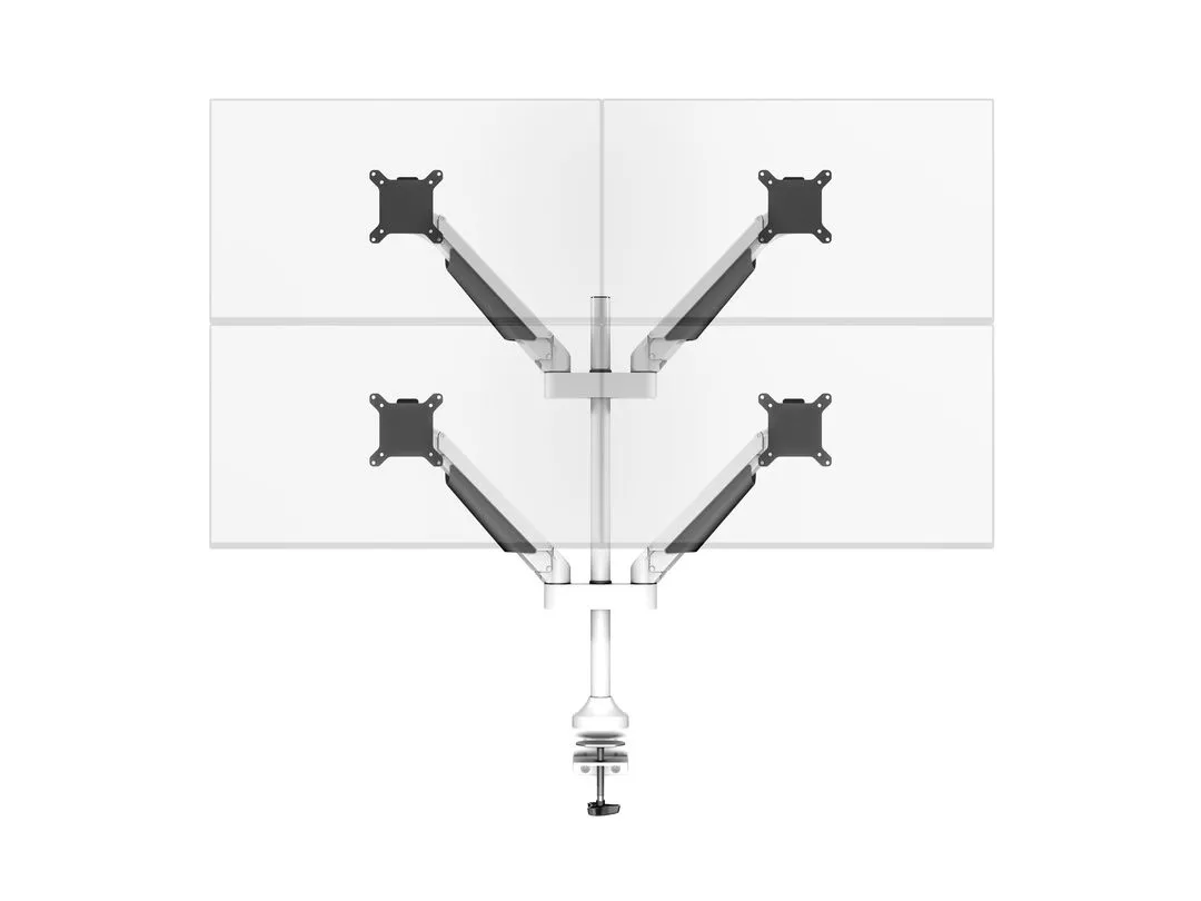 Multibrackets VESA Gas Lift Arm Quad Monitor Arm, for 4 monitors, 15-32", with gas spring, 40kg, White