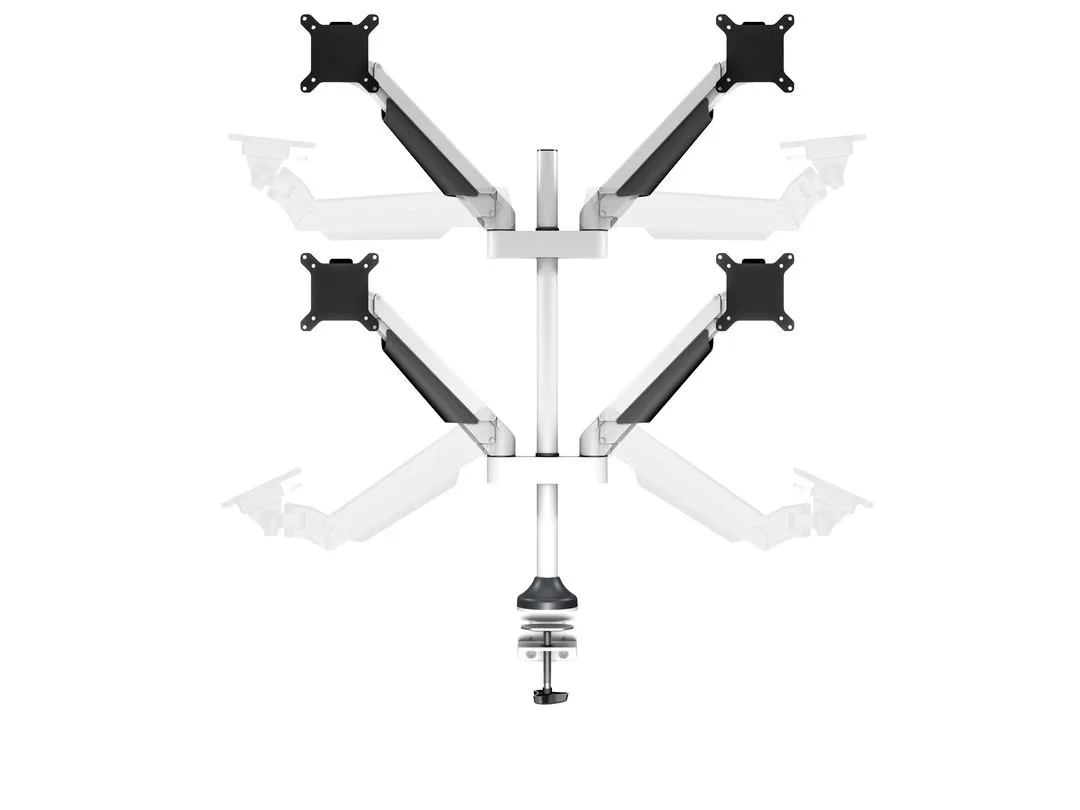 Multibrackets VESA Gas Lift Arm Quad Monitor Arm, for 4 monitors, 15-32", with gas spring, 40kg, White