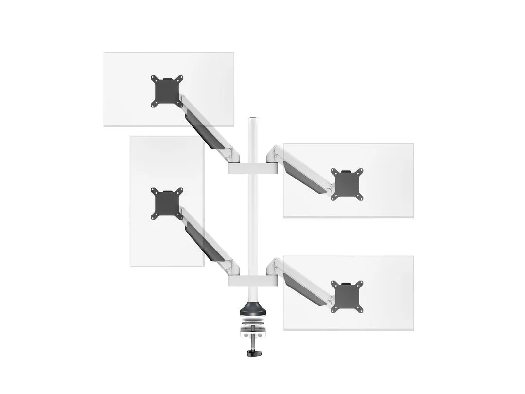 Multibrackets VESA Gas Lift Arm Quad Monitor Arm, for 4 monitors, 15-32", with gas spring, 40kg, White