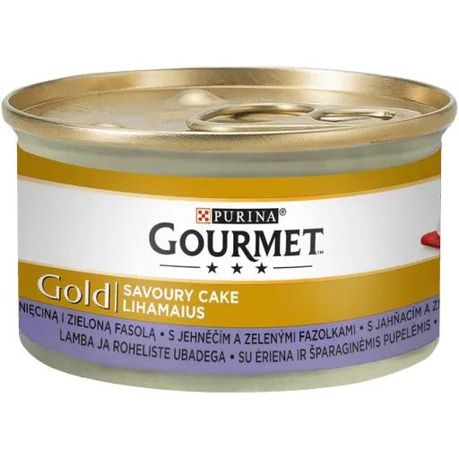 GOURMET Gold Savoury Cake with Lamb and Green Beans, V&aring;tfoder f&ouml;r katt, Adult, 85 g