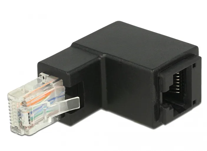 Adapter RJ45 plug angled > RJ45 jack Cat.6 UTP