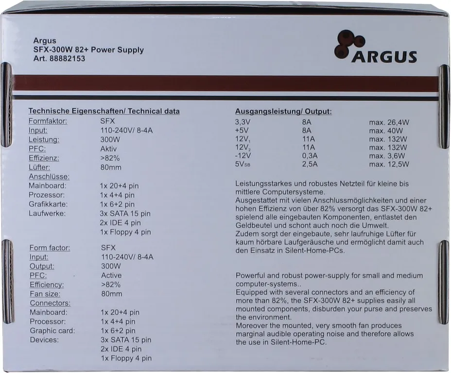 Inter-Tech Argus SFX-300W 82+ 300W - PSU