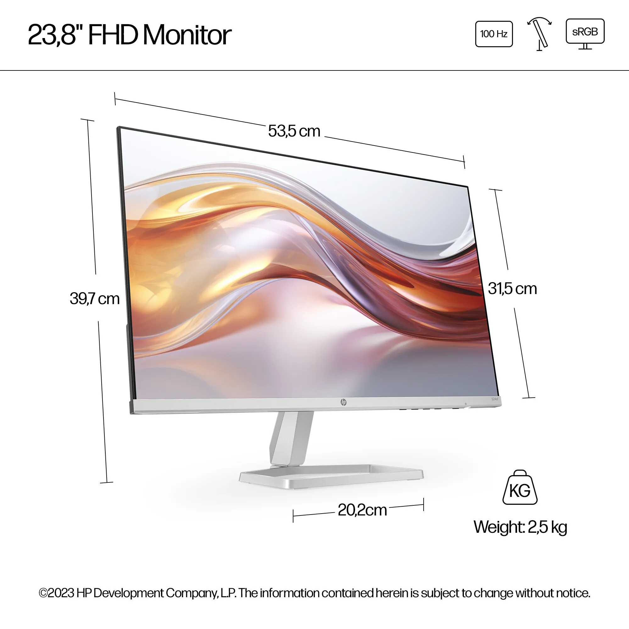 HP 23.8&quot; Series 5. FHD, 5ms, 100Hz, IPS - monitor