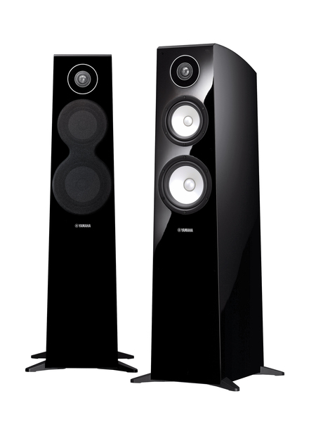 Bundle YAMAHA NS-F700PB floor standing speaker 3-way bass reflex piano black X2
