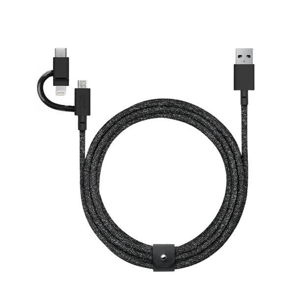 Native Union Belt Universal USB-A - Lightning/USB-C/Micro-USB - cable, 2m, Black