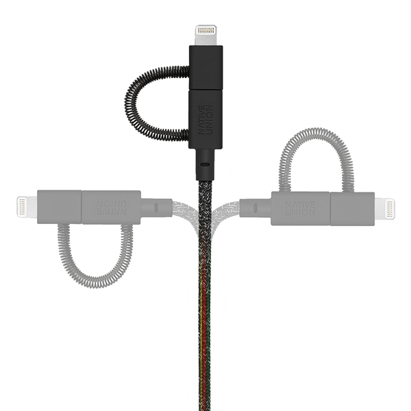 Native Union Belt Universal USB-A - Lightning/USB-C/Micro-USB - kabel, 2m, Svart